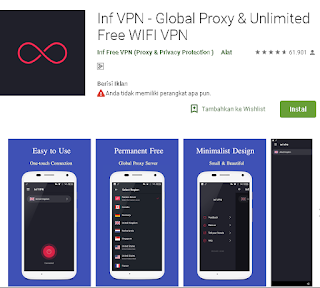 Ulasan Aplikasi Inf VPN - Global Proxy & Unlimited Free WIFI VPN