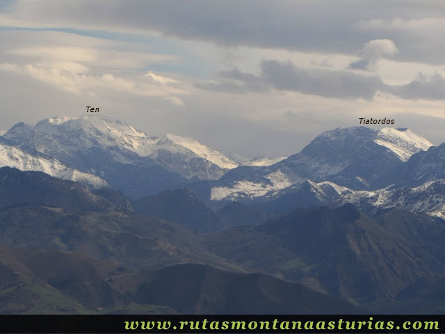 Peña Ten y Tiatordos desde el Sueve