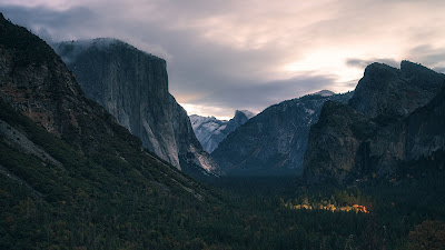 Mountains, Forest, Road, Aerial view