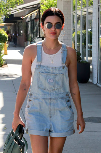 Lucy Hale – Street Style Wears Denim Shorts in Los Angeles – Celebrity ...