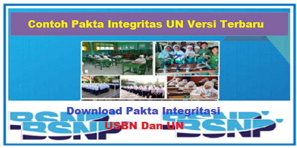 Download Contoh Pakta Integritas UN 2019 Versi Terbaru