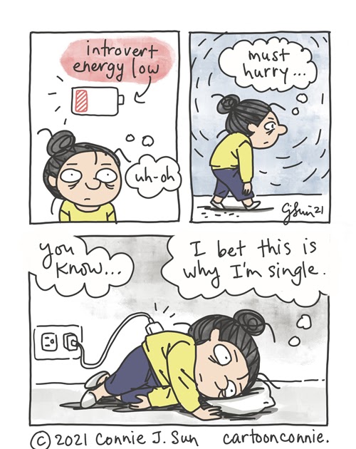 cartoonconnie comics blog: Single Introvert Energy