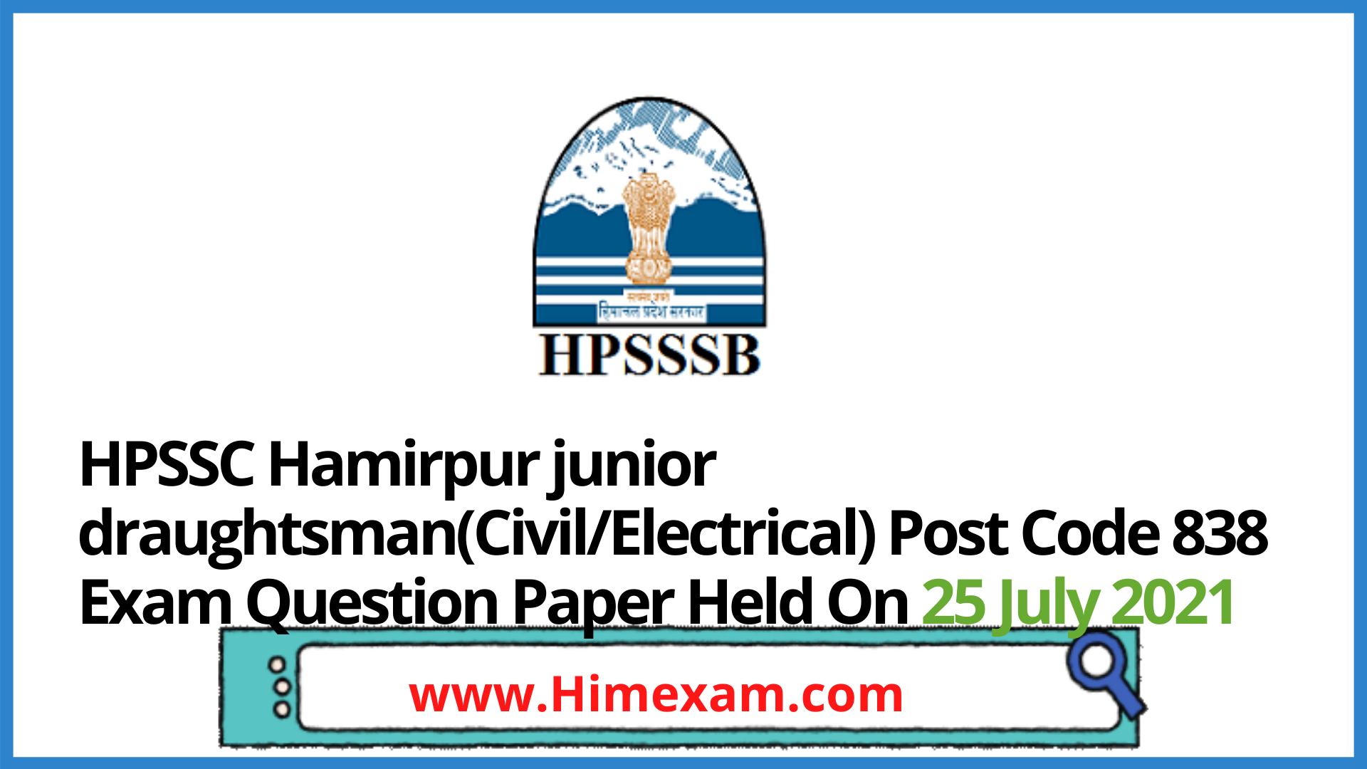HPSSC Hamirpur junior draughtsman(Civil/Electrical) Post Code 838 Exam Question Paper Held On 25 July 2021 HPSSC Hamirpur junior draughtsman(Civil/Electrical) Post Code 838 Exam Question Paper Held On 25 July 2021