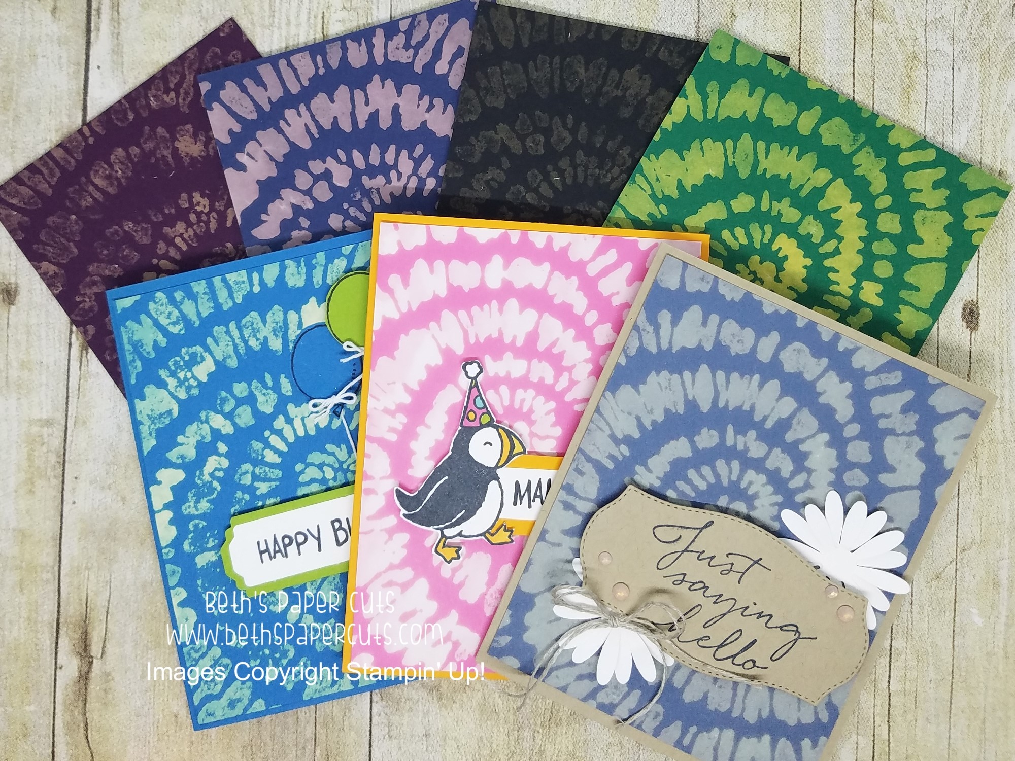 Beth's Paper Cuts Spiral Dye stamp with Bleach