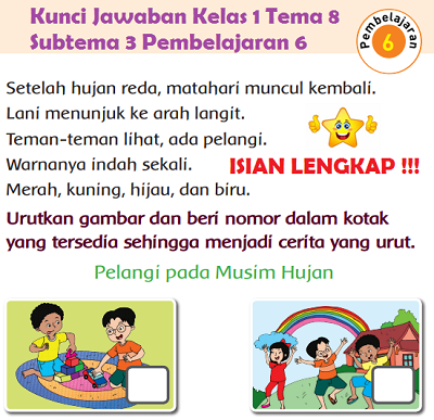 Terbaru Kunci Jawaban Kelas 1 Tema 8 Subtema 3 Pembelajaran 6 Jawaban Tematik Siswa