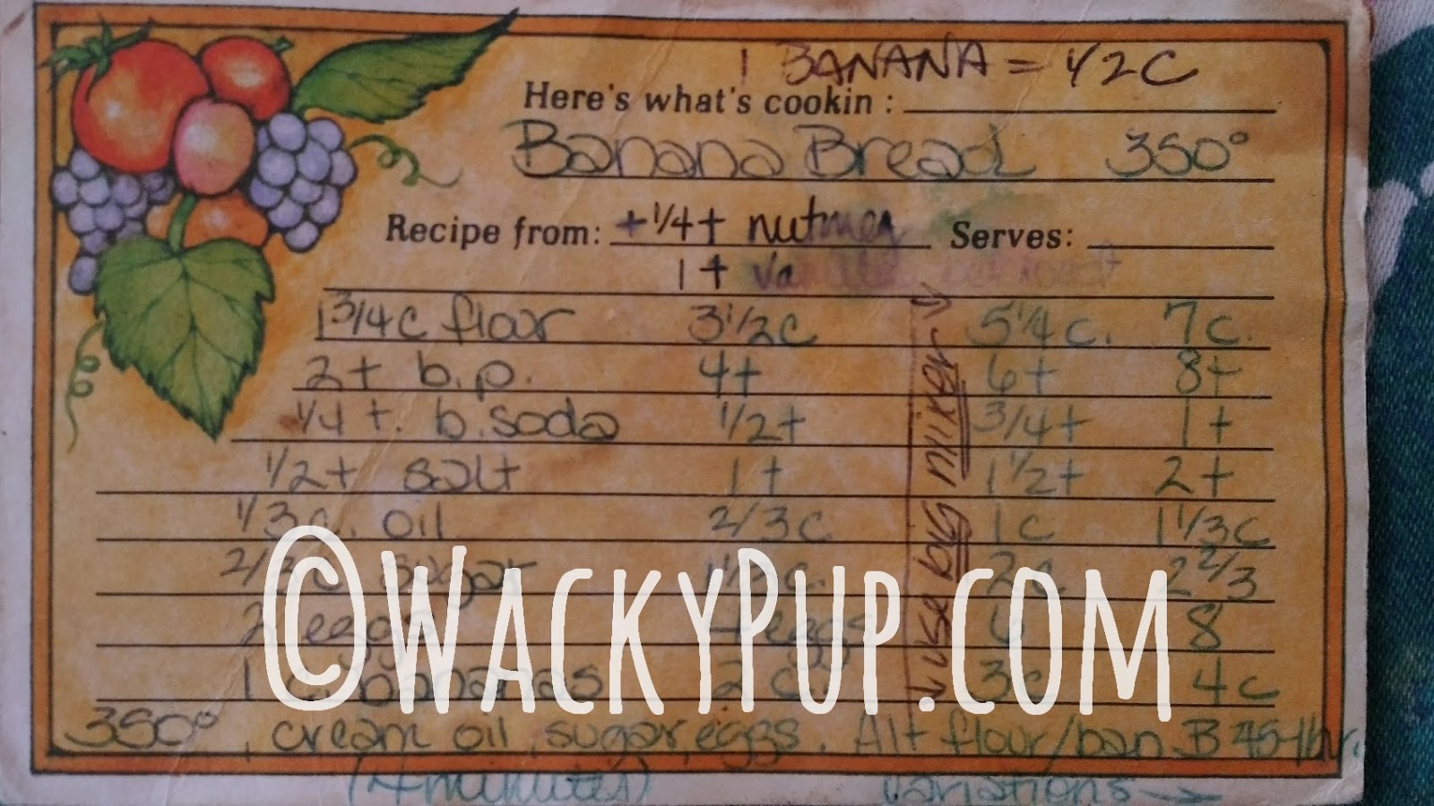 Wacky Pup Gluten Free, All Natural No Xanthan Gum Banana Bread!