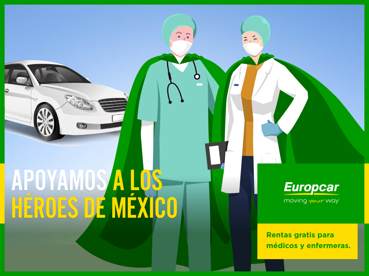 Europcar México da rentas gratis a personal médico por Covid19