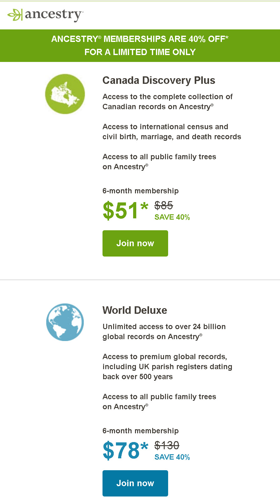 Canada's AngloCeltic Connections Ancestry Membership 40 Off
