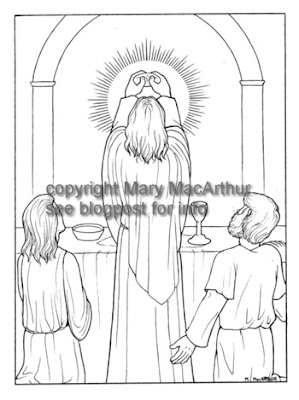 Snowflake Clockwork: Institution of the Eucharist coloring page