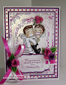 A Wedding Card in Purple and Pink
