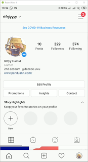 masuk profile ig