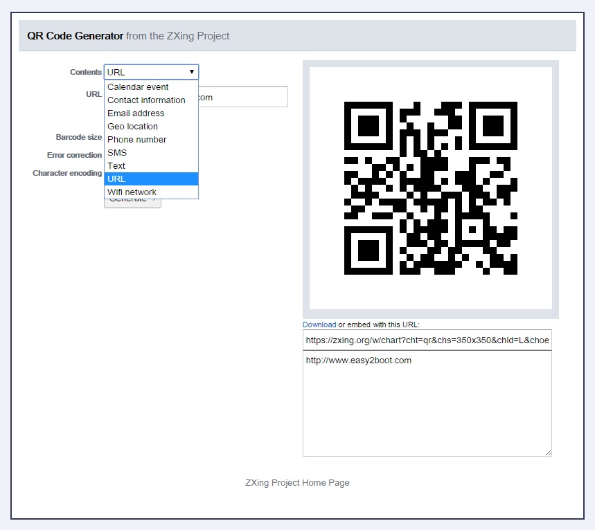 сгенерировать qr код карты