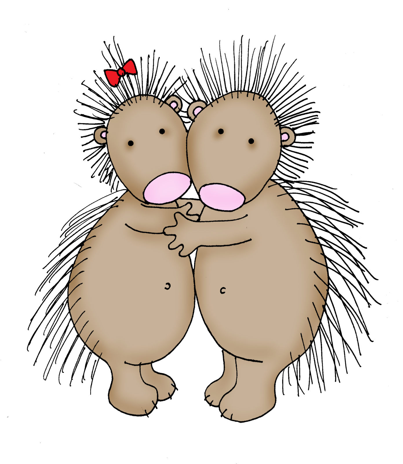 Free Dearie Dolls Digi Stamps: Porcupine Hugs