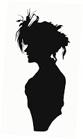 Silhouette of Lady Wearing a feathery hat