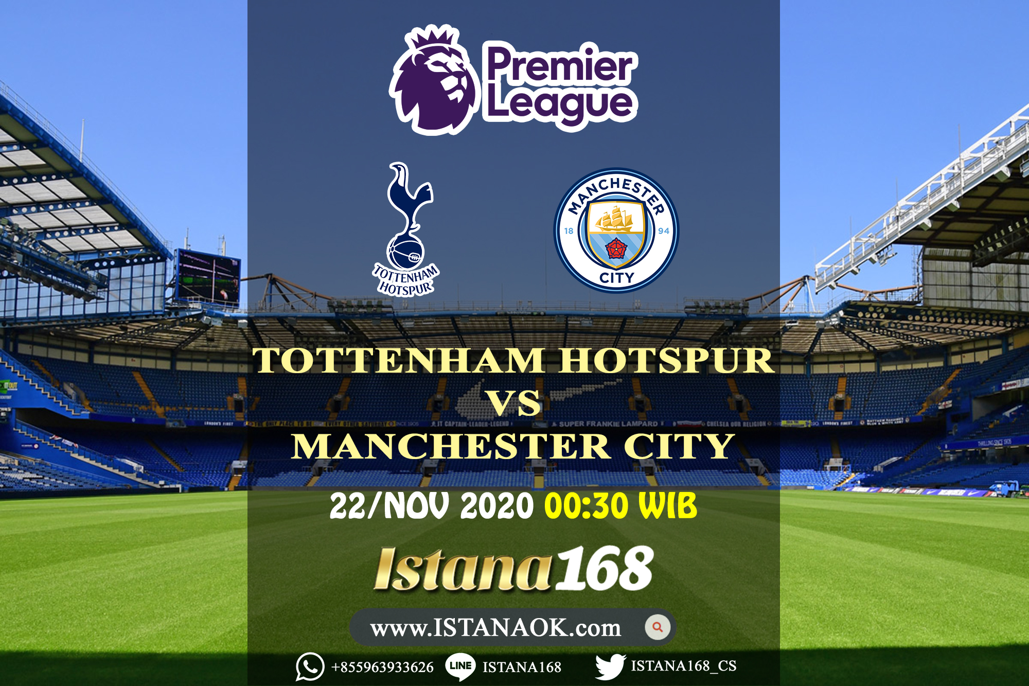 Prediksi Bola Akurat Istana168 Tottenham Hotspur vs Manchester City 22 November 2020