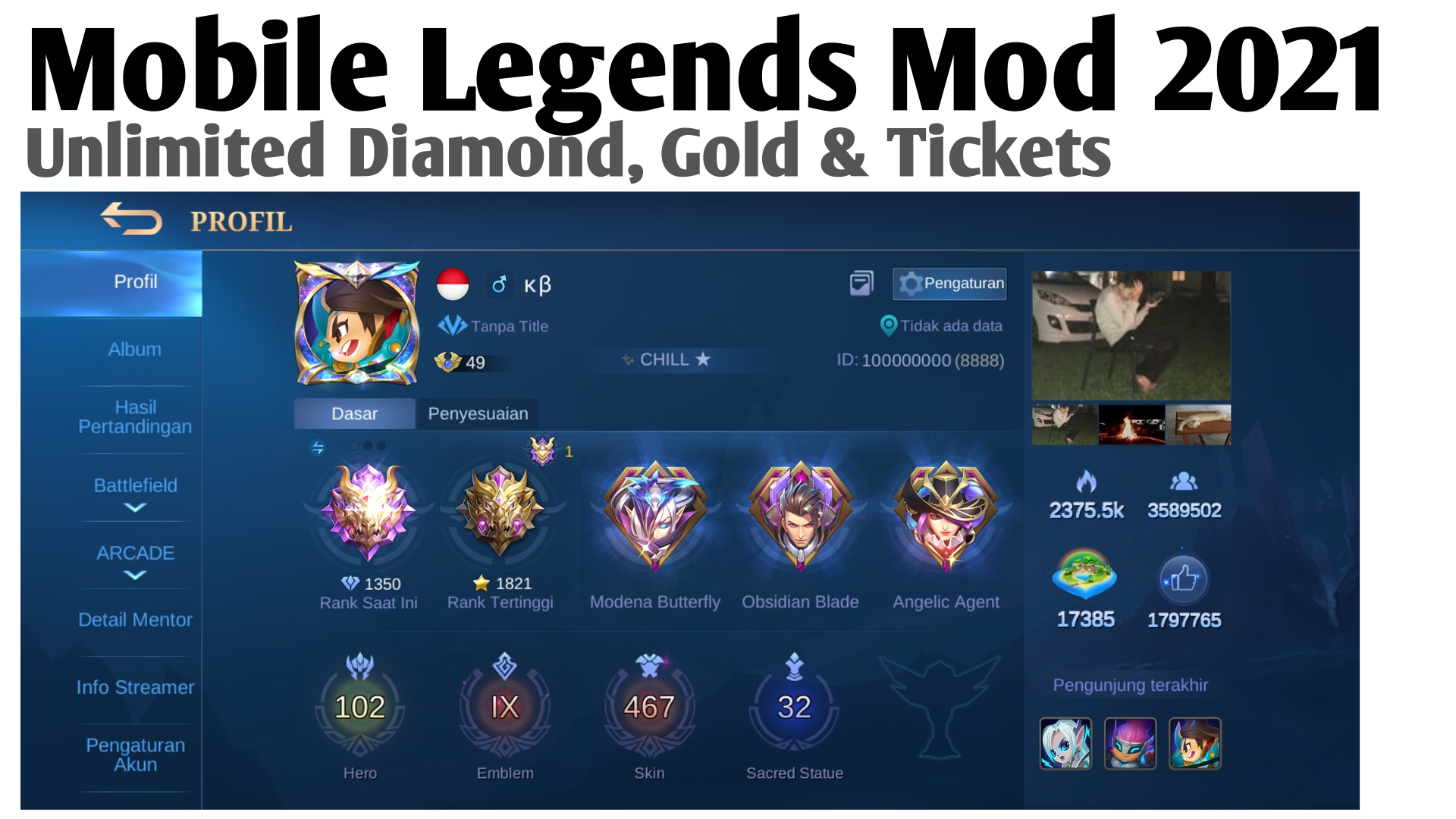 [HOT] Mobile Legends Mod Private Server 2021 Unlimited Diamond, Tiket