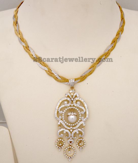 Simple Diamond Pendant with Chain Jewellery Designs