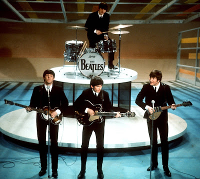The Beatles first appearance on Ed Sullivan color photo February 9, 1964