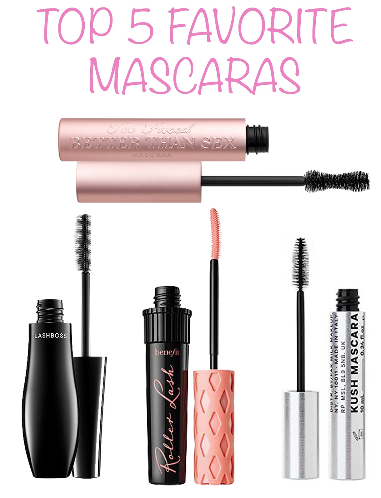 Beauty in Review Top 4 Favorite Mascaras Royally Pink