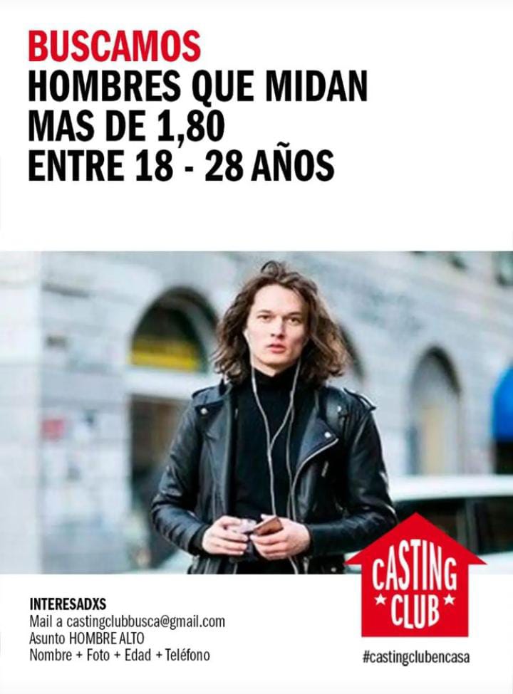 CASTING en BUENOS AIRES Se buscan HOMBRES que midan más de 1,80 mts