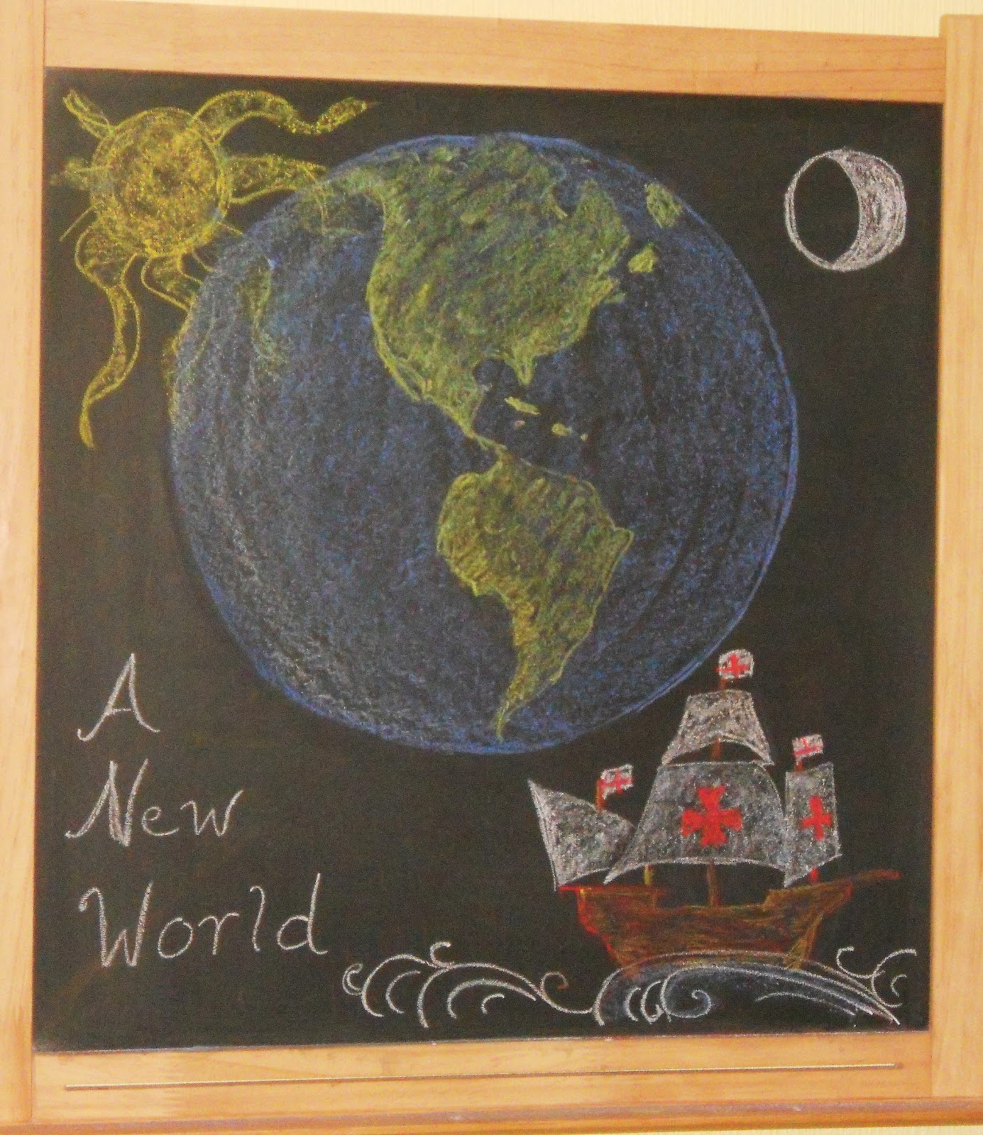 The Five of Us Columbus Chalkboard Drawing