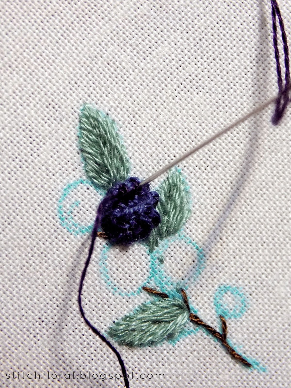 Raised cup stitch tutorial Stitch Floral