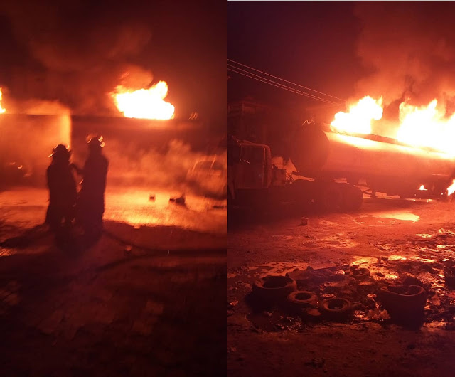 Petrol Tanker On Fire At Gowon Estate, Ipaja Road, Lagos (Photos) Petrol Tanker On Fire At Gowon Estate, Ipaja Road, Lagos (Photos)