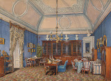 Interiors of the Winter Palace. The Fifth Reserved Apartment. The Study of Grand Princess Maria Alexandrovna by Edward Petrovich Hau - Architecture, Interiors Drawings from Hermitage Museum Interiors of the Winter Palace. The Fifth Reserved Apartment. The Study of Grand Princess Maria Alexandrovna by Edward Petrovich Hau - Architecture, Interiors Drawings from Hermitage Museum
