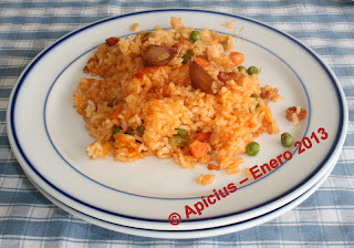  1141º Menú, Arroz con verduras, pescadilla rebozada y anchos, ensalada y fruta 