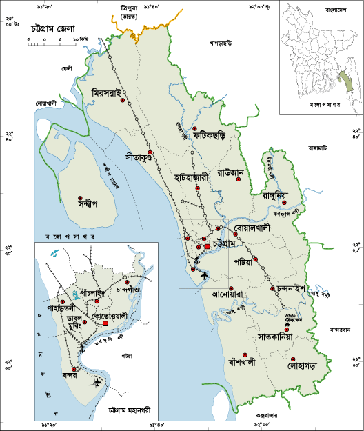 Map Of Chittagong District Bangladesh Map All: Chittagong Map
