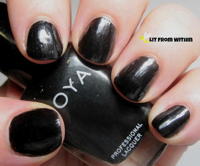 Zoya Raven.  It's the closest thing to pure black that Zoya has at the moment.  