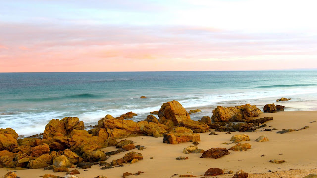 Wallpaper for beach, sand, stones, sea Wallpaper for beach, sand, stones, sea