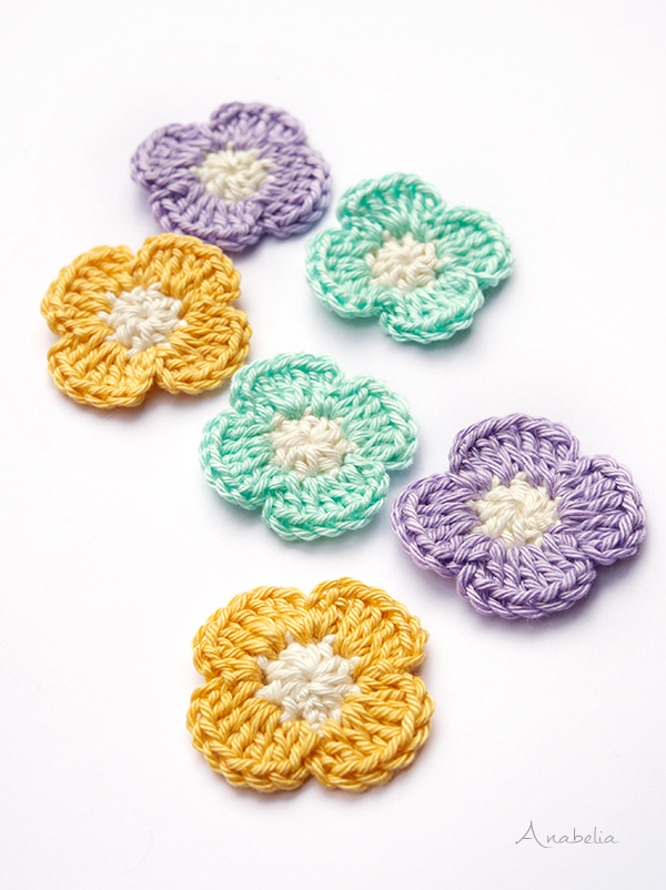 10  Crochet Flowers  free patterns, Anabelia Craft Design