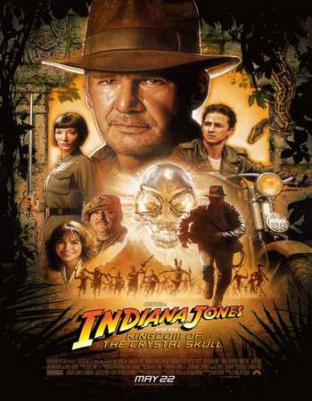 Poster Of Indiana Jones and the Kingdom of the Crystal Skull 2008 Hindi Dual Audio 550MB BluRay 720p ESubs HEVC Free Download Watch Online downloadhub.in