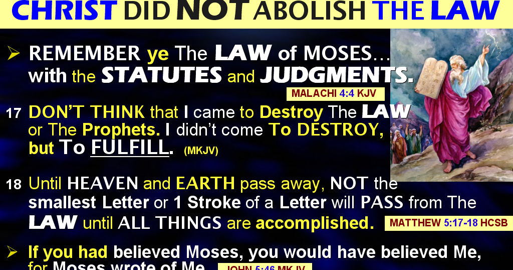 The BRIDE OF CHRIST Ministry of Life IMPORTANCE OF MOSAIC LAW TO YOUR