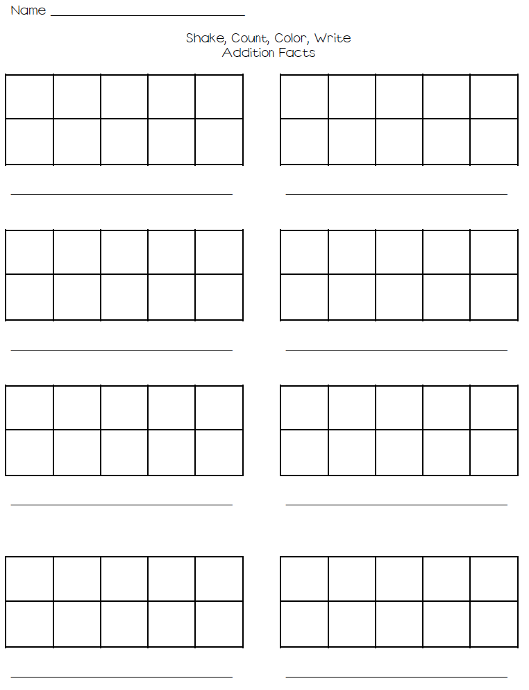 Eight Ten Frame Free Printable 10 Frames | Free Printable Double Ten Frame Worksheet ...