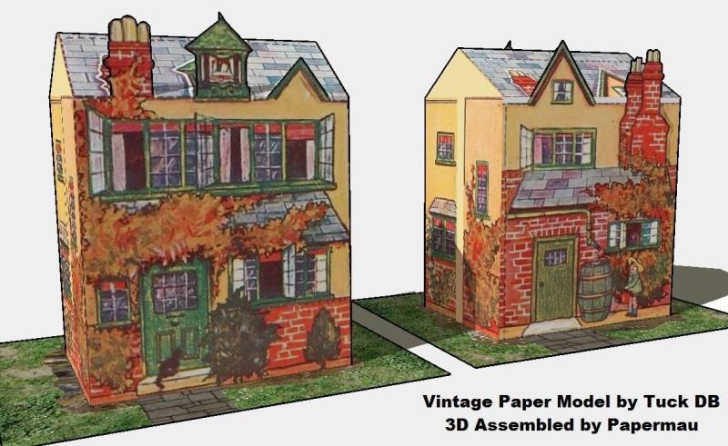 Series Model Cottage  Vintage House Tuck house    model PAPERMAU:  vintage Paper by  Model