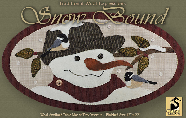 MAKING FRIENDS SNOWMAN CROW WOOL APPLIQUE PATTERN WINTER PENNY RUG *NEW*