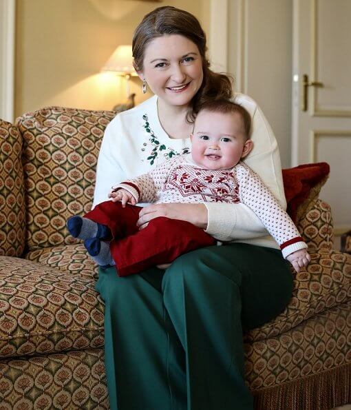 Grand Duchess Stephanie and Prince Charles. Crystal-embellished cashmere-blend sweater