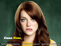 emma stone, बिल्लौरी आँखों वाली emma stone अपने luscious होठों को दाँतों से  चबाते हुए, emma stone poster