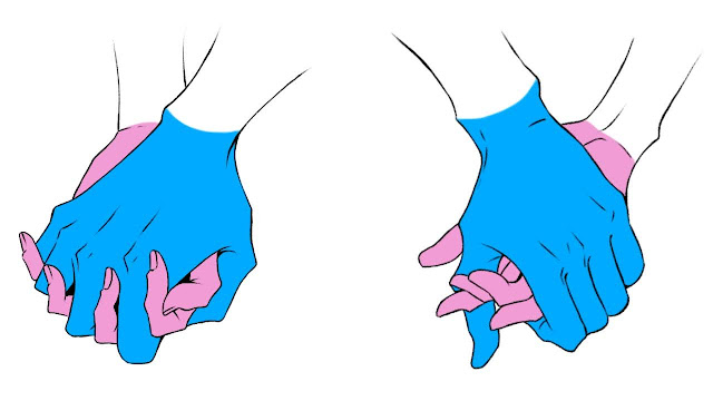 How to draw couple holding hands