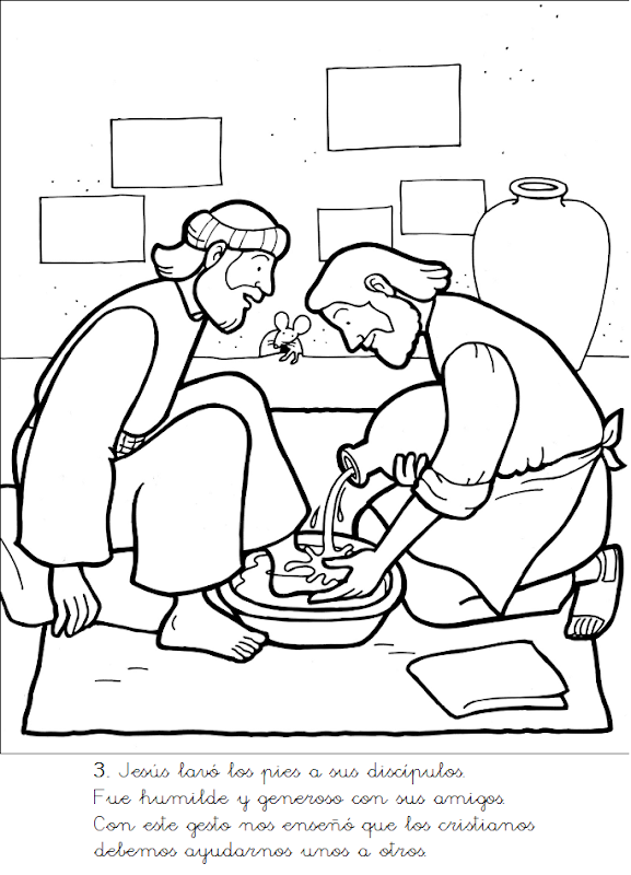 Jesus Washes The Disciples Feet Coloring Page Coloring Pages