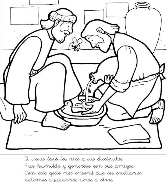 Jesus Washes The Disciples Feet Coloring Page ~ Coloring Pages