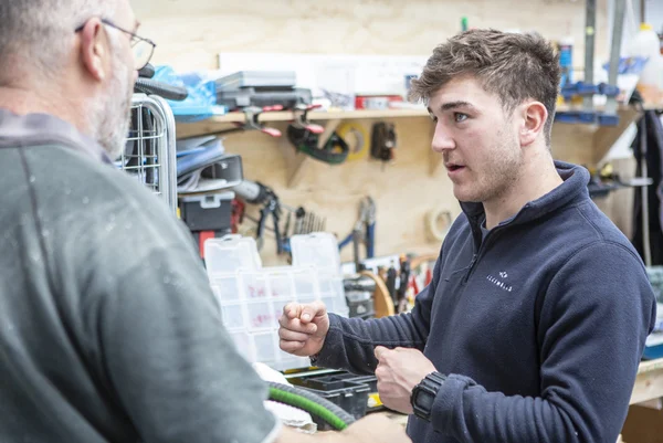 Cockwells' Apprentice, Jack Sullivan who worked on the restoration of Bessie. Photo copyright Cockwells' (All Rights Reserved)