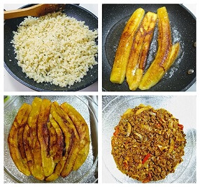 How to Make Ripe Plantain Pie with Cauliflower Rice and Ground Beef (Paleo, Whole30, Gluten-Free) collage.jpg