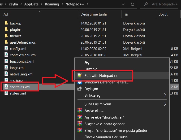 Notepad++ Çalışma Dosyasını Tarayıcıda Açma Kısayolu