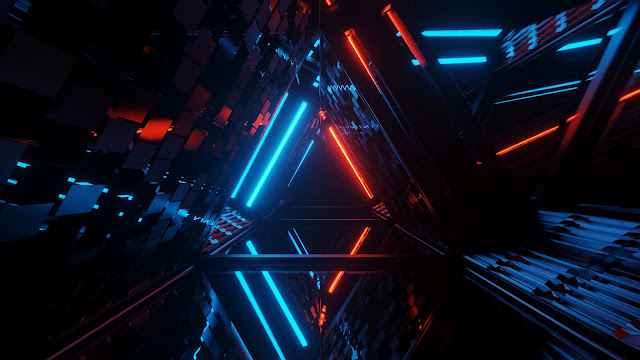 Geometric triangular neon laser light Geometric triangular neon laser light