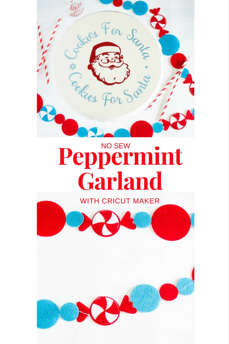 Peppermint Garland no sew peppermint garland using the cricut maker