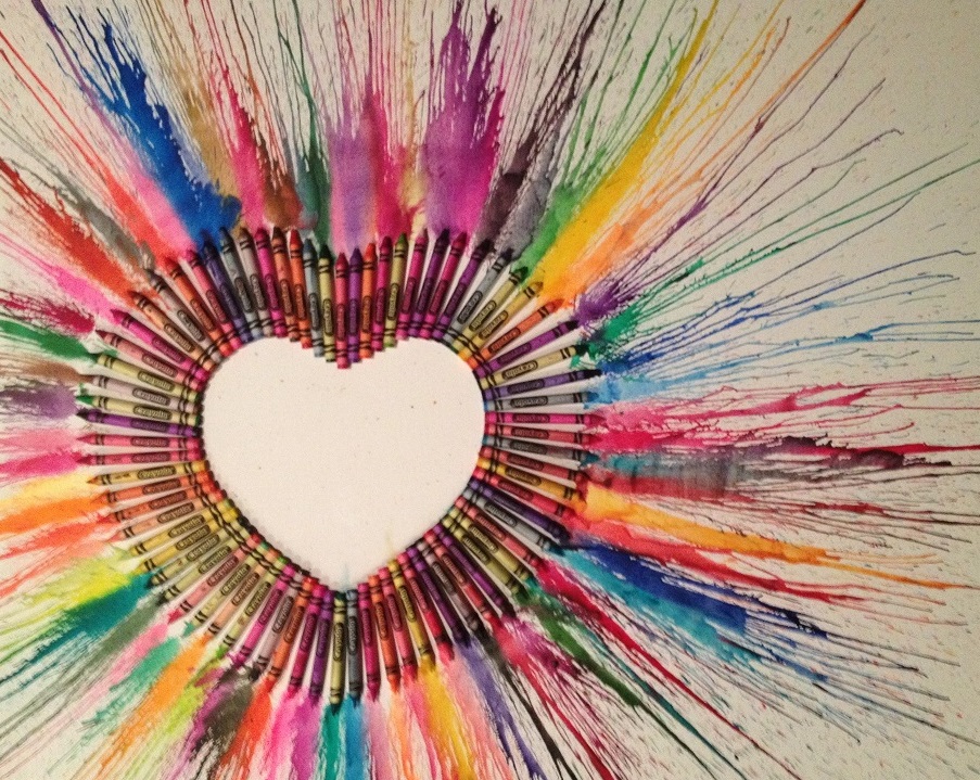 Post-Grad Crafting: Crayon Art Heart