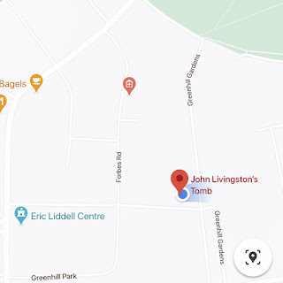 Map showing location of Skulferatu #25 - John Livingstone's Tomb, 1 Chamberlain Road, Edinburgh